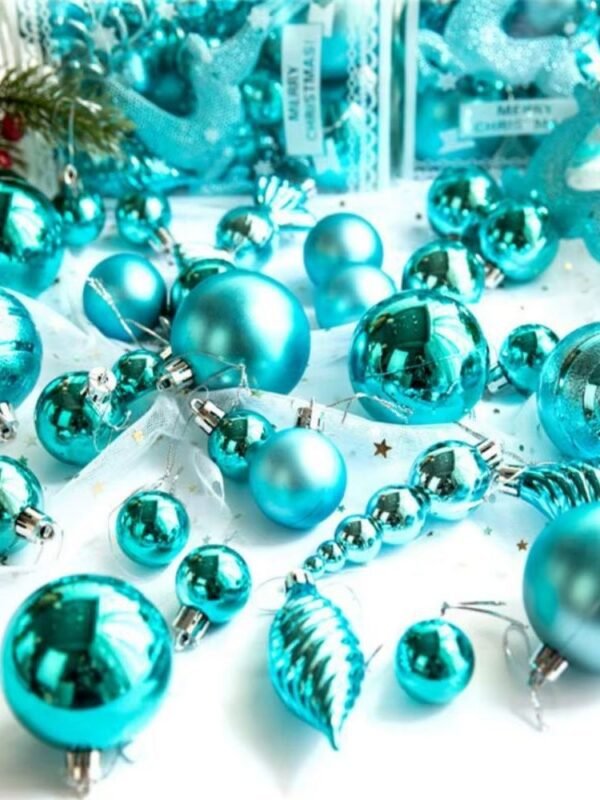 Boite De 30 Decorations De Noel Bleu 1