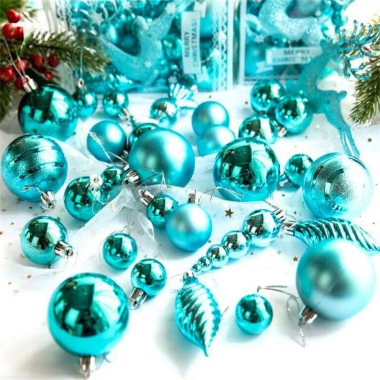 Boite De 30 Decorations De Noel Bleu 1