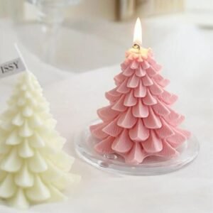 Bougie De Noel Sapin Rose 1