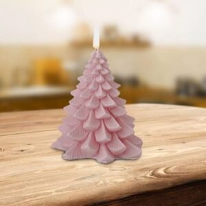 Bougie De Noel Sapin Rose