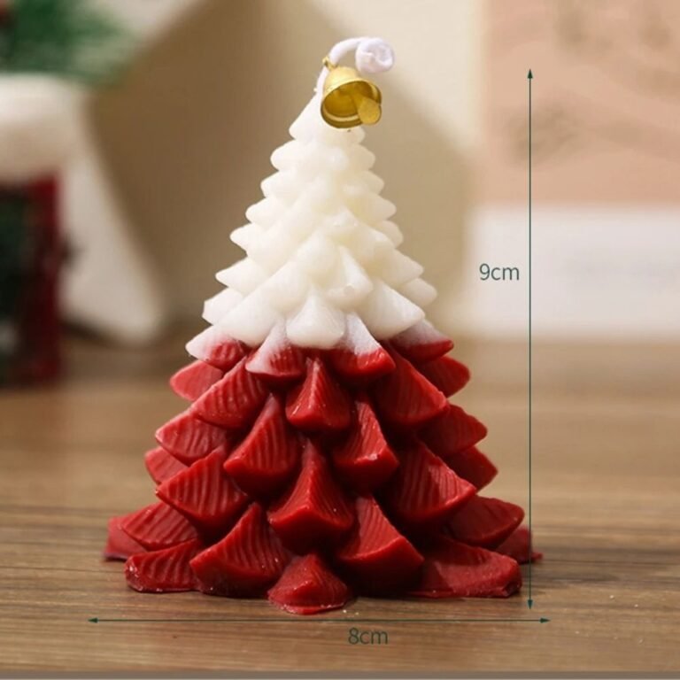 Bougie De Noel Sapin Rouge Enneige 1