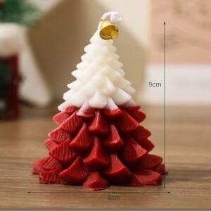 Bougie De Noel Sapin Rouge Enneige 2