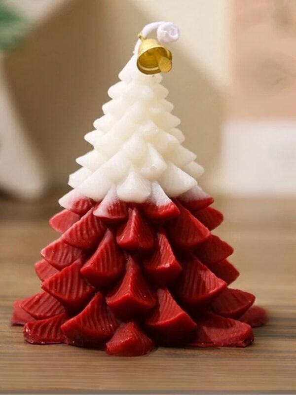 Bougie De Noel Sapin Rouge Enneige