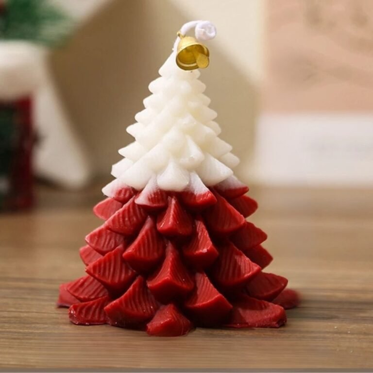 Bougie De Noel Sapin Rouge Enneige