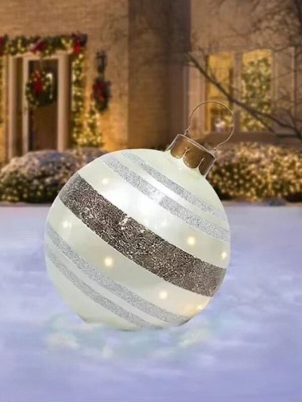 Boule De Noel Gonflable 60 Cm Argent