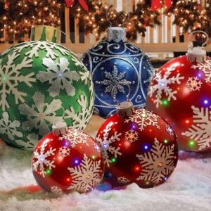 Boule De Noel Gonflable 60 Cm Flocon Bleu 1