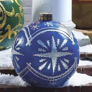 Boule De Noel Gonflable 60 Cm Flocon Bleu