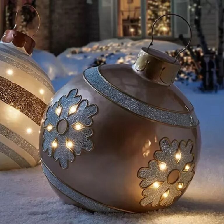 Boule De Noel Gonflable 60 Cm Flocon Or