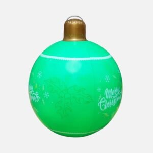 Boule De Noel Gonflable 60 Cm Verte Avec Flocons 1