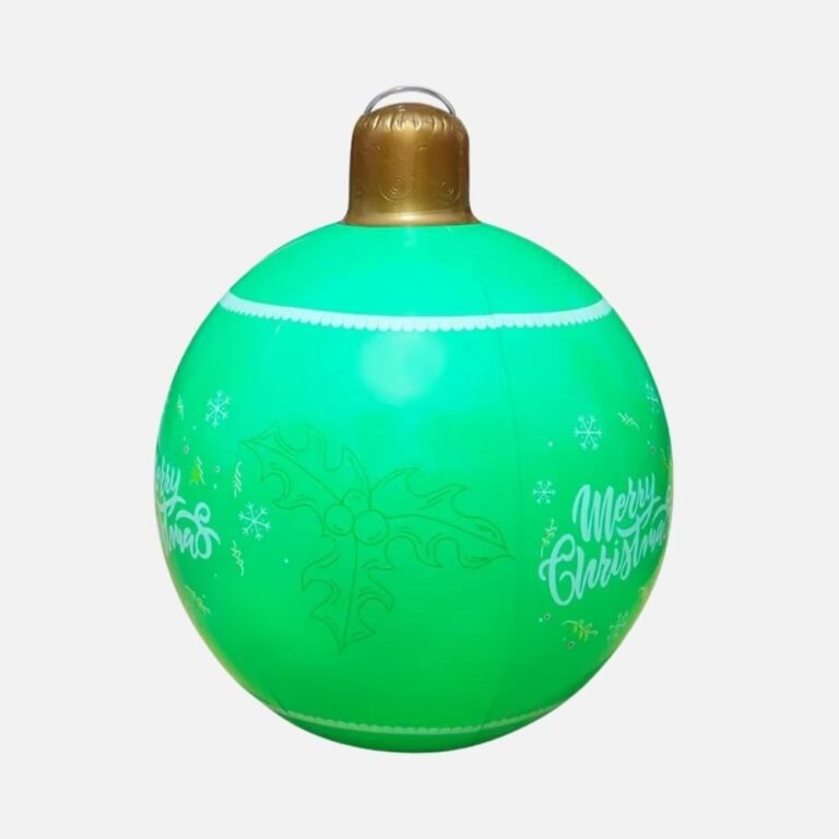 Boule De Noel Gonflable 60 Cm Verte Avec Flocons 1