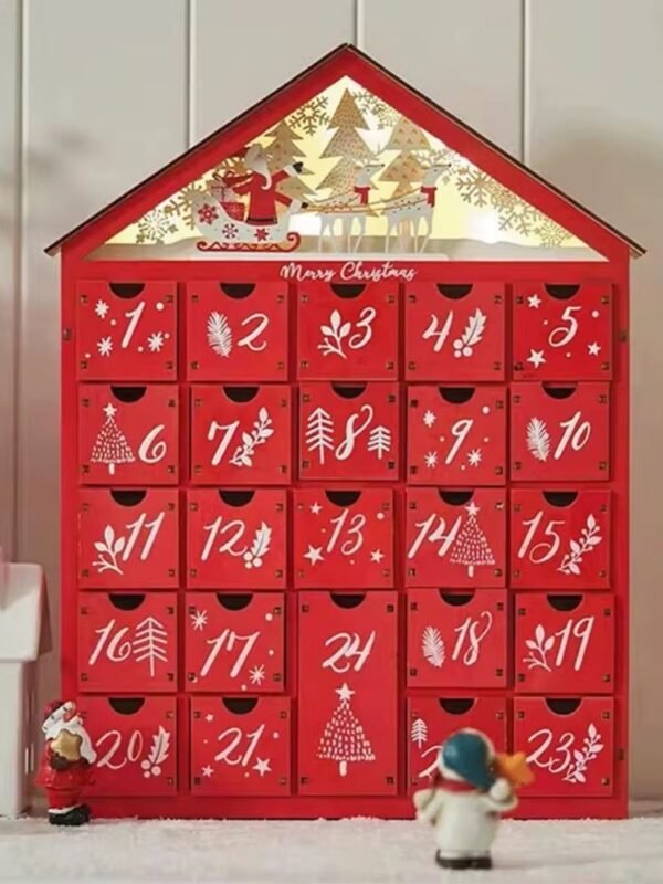 Calendrier De Lavent Maison Rouge Led