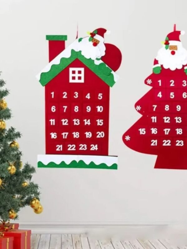 Calendrier De Lavent Sapin Feutrine Avec Pere Noel