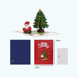 Carte De Noel 3d Pere Noel Et Ses Rennes 1