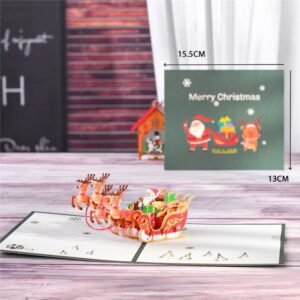 Carte De Noel 3d Traineau 1
