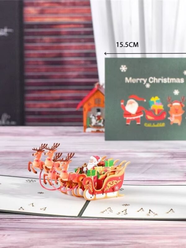 Carte De Noel 3d Traineau 1