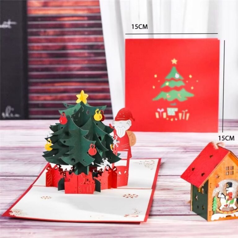 Carte De Noel En Relief Cheminee 1