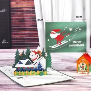 Carte De Noel En Relief Piste De Ski 1