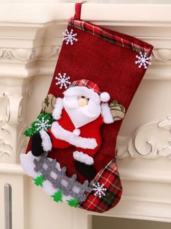 Chaussette De Noel Pere Noel Hotte 1