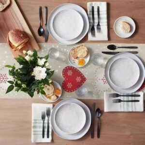 Chemin De Table Noel Blanc 2