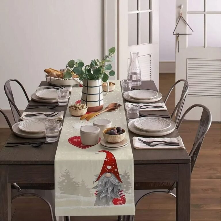 Chemin De Table Noel Blanc 3