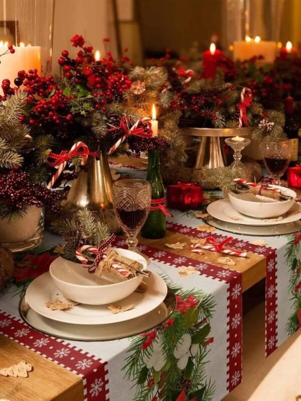 Chemin De Table Noel Vert