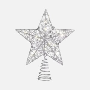 Cimier De Sapin De Noel En Forme Detoile Argent 2 1