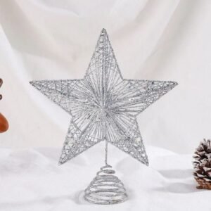 Cimier De Sapin De Noel En Forme Detoile Argent 2