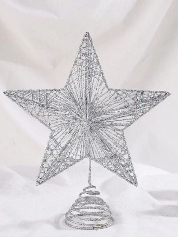 Cimier De Sapin De Noel En Forme Detoile Argent 2