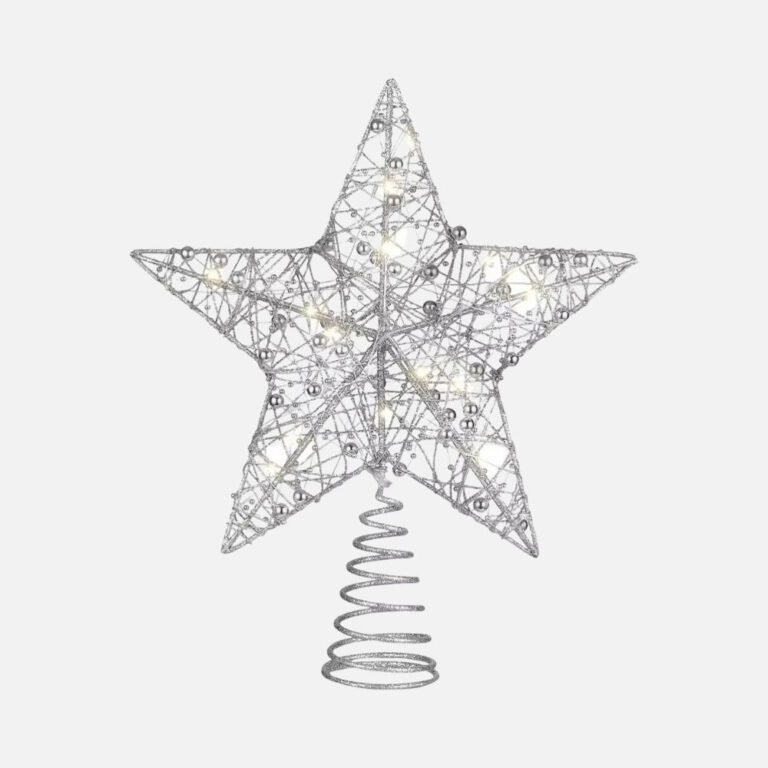 Cimier De Sapin De Noel Etoile 20cm Argent 2