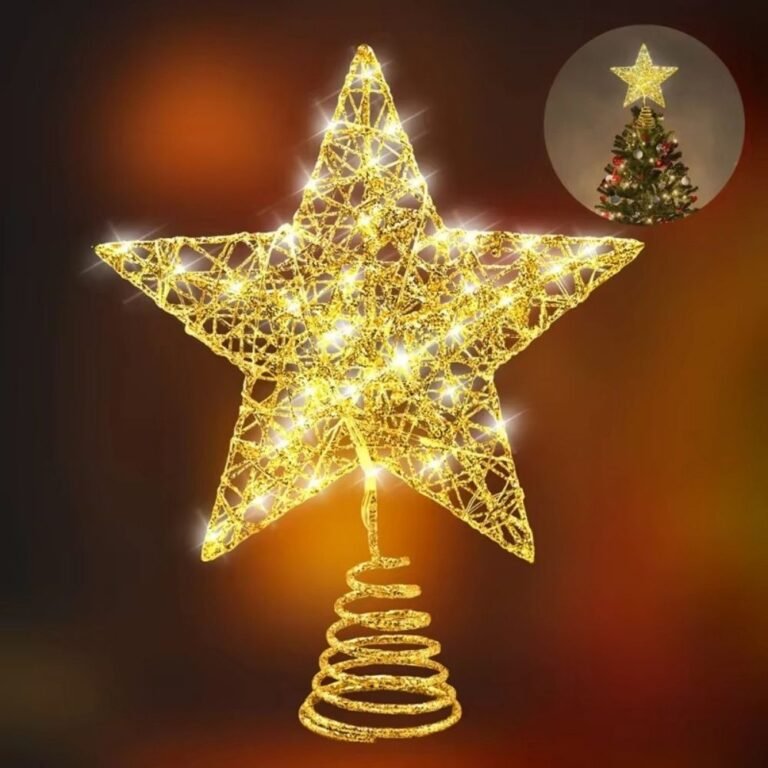 Cimier De Sapin De Noel Etoile 20cm Or 2