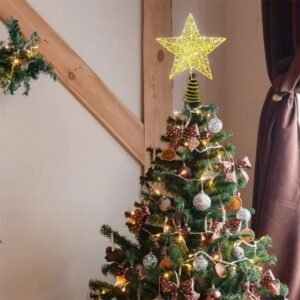 Cimier De Sapin De Noel Etoile 20cm Or