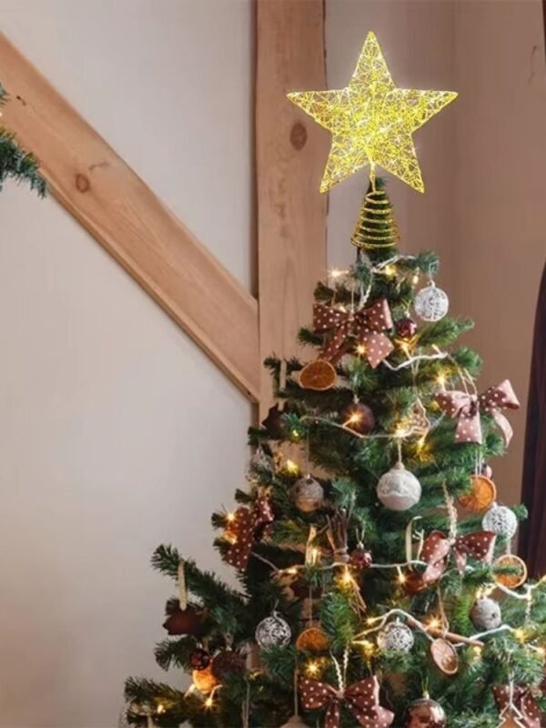 Cimier De Sapin De Noel Etoile 20cm Or