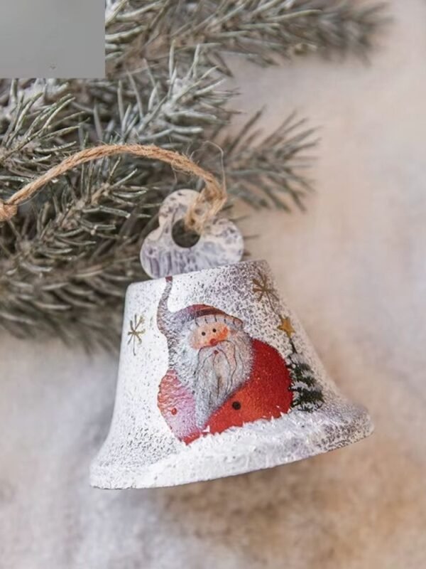 Cloche Blanche De Noel Avec Pere Noel