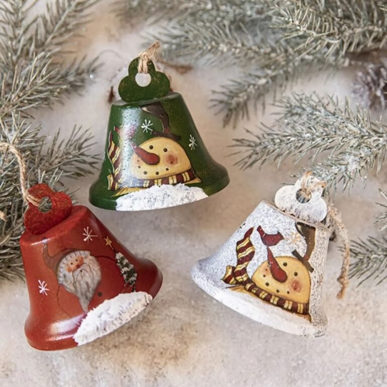 Cloche Blanche De Noel Bonhomme De Neige 4