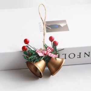 Cloche De Noel Double Cloche Or
