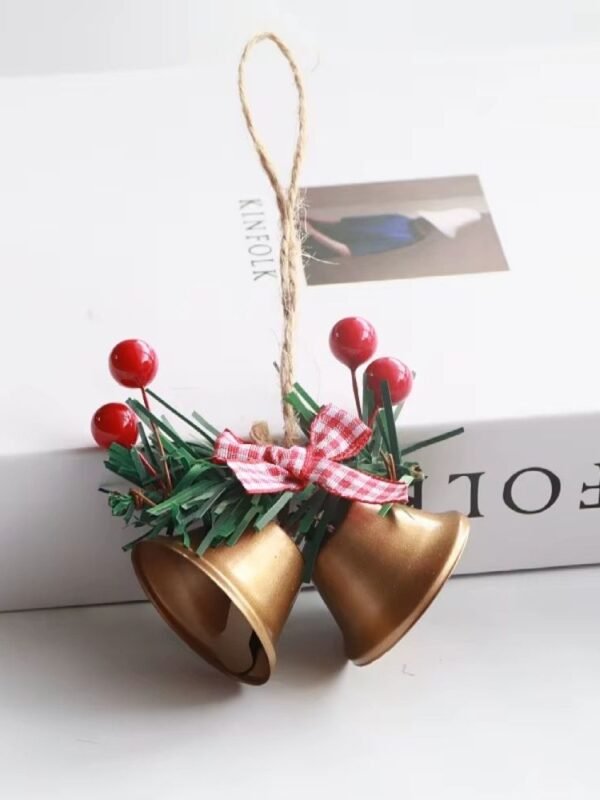 Cloche De Noel Double Cloche Or
