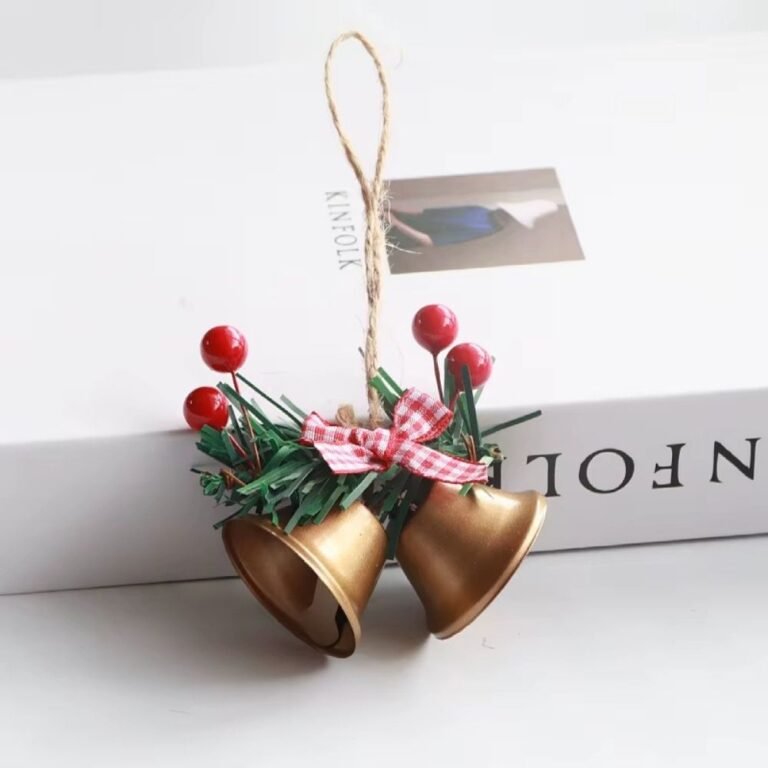 Cloche De Noel Double Cloche Or