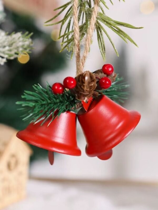 Cloche De Noel Double Cloche Rouge