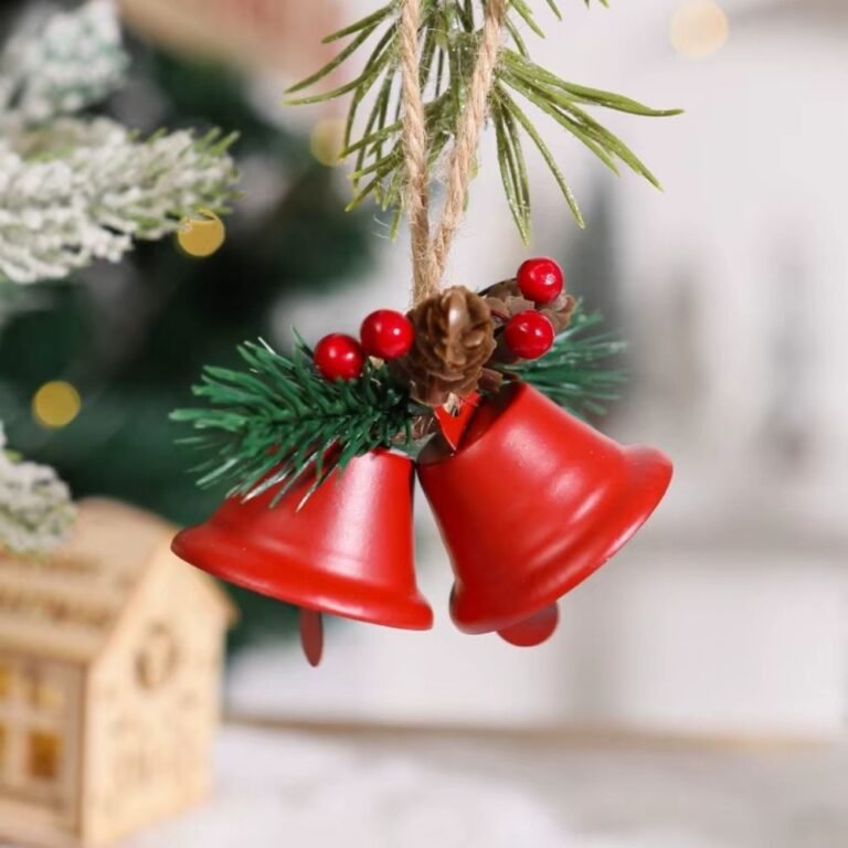 Cloche De Noel Double Cloche Rouge