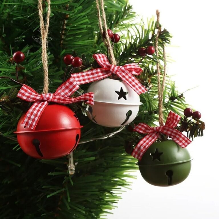Cloche De Noel Rouge A Flocons 2
