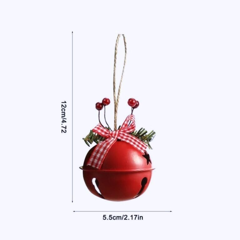 Cloche De Noel Rouge A Flocons 4