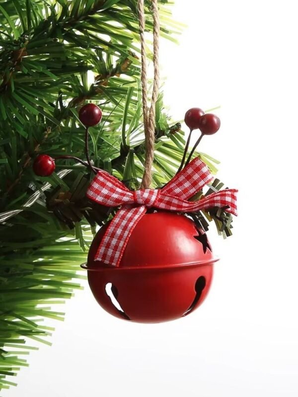 Cloche De Noel Rouge A Flocons