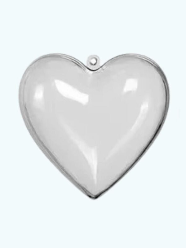 Coeur En Plastique Transparent En Deux Parties