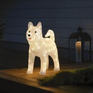 Decoration De Noel En Acrylique Chien Loup Husky 1