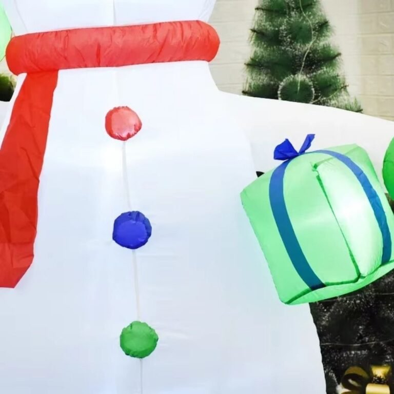 Decoration Noel Gonflable Bonhomme De Neige Avec Pingouins 4