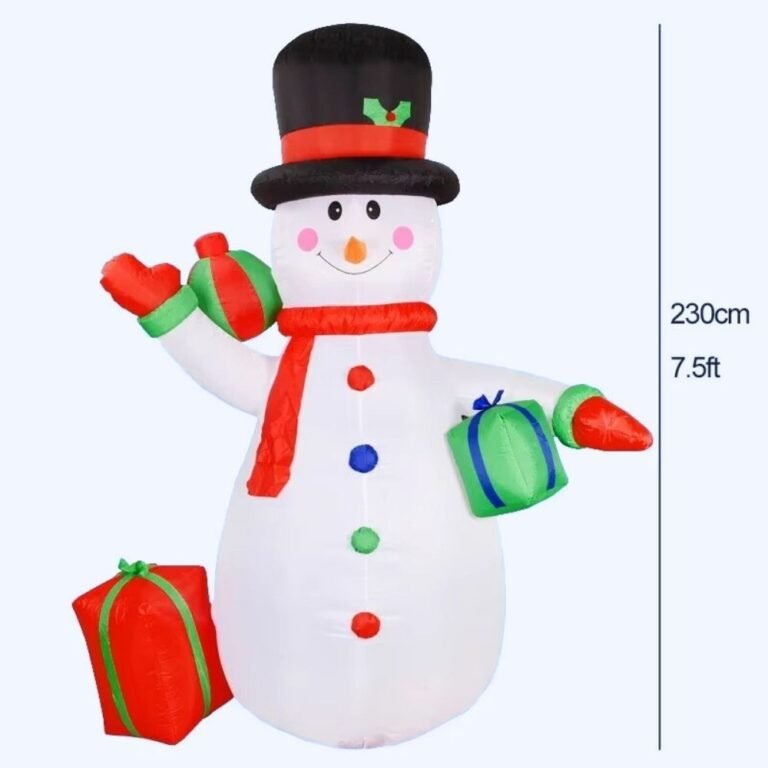 Decoration Noel Gonflable Bonhomme De Neige Avec Pingouins 5