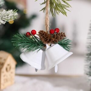Double Cloche De Noel Blanche