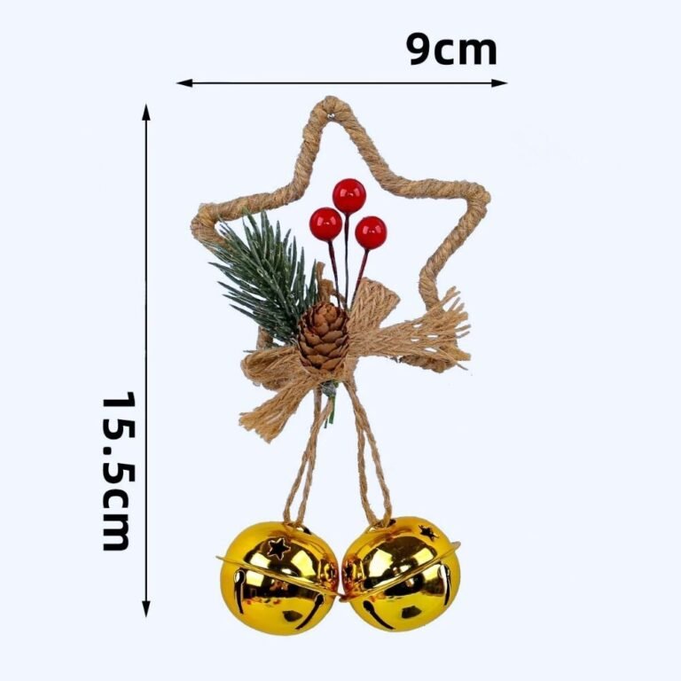 Double Cloche De Noel En Metal Et Pendentif 2