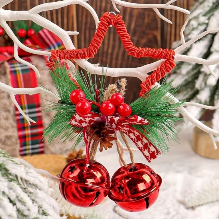 Double Cloche De Noel En Metal Et Pendentif
