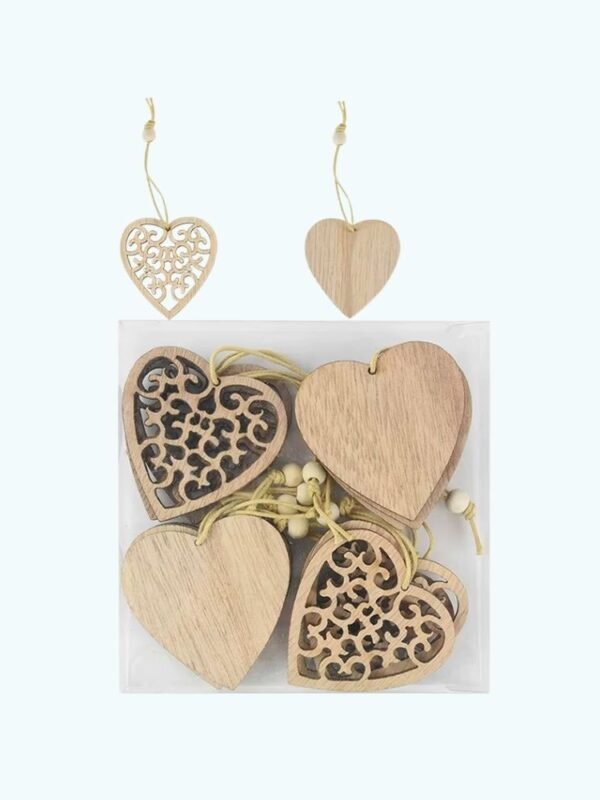 Forme En Bois Coeurs De Noel 1